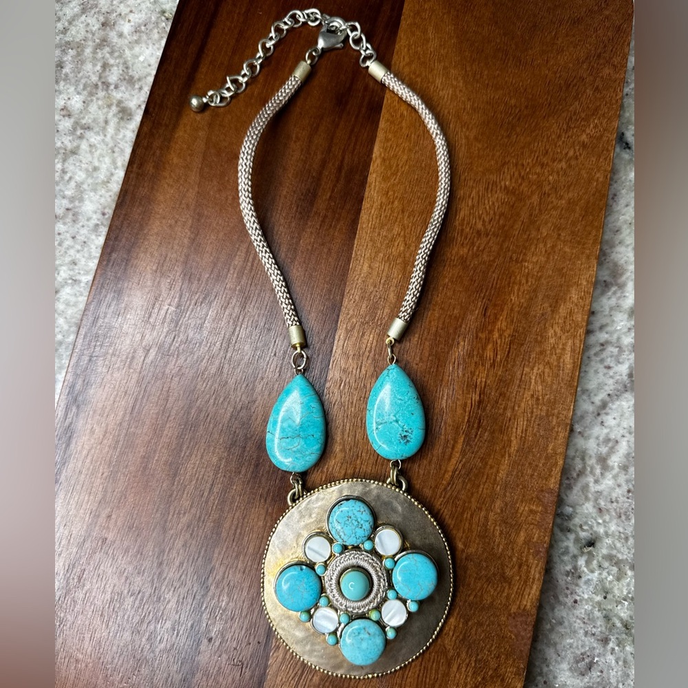 Turquoise Teardrop Pendant Statement Necklace - Chico’s